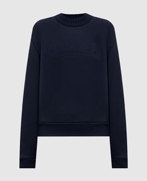 Moncler Синий свитшот с вышивкой логотипа K20938G0000189B0Q