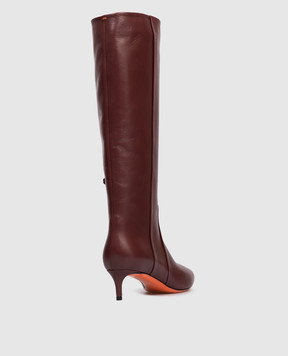Santoni Бордові шкіряні чоботи WSLQ71756HI2NHPE