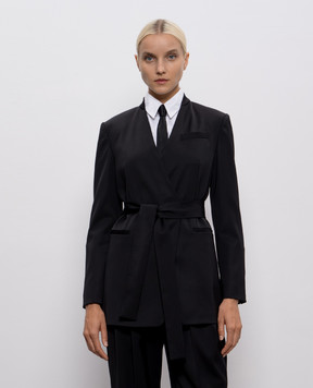 Brunello Cucinelli Чорний двобортний жакет з вовни MB1667469