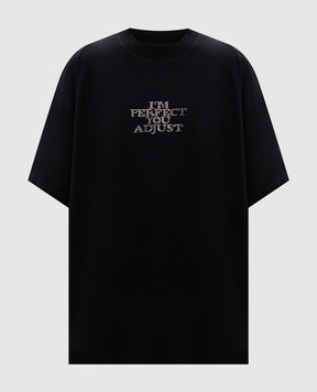 Vetements Черная футболка с кристаллами UA66TR680Bw
