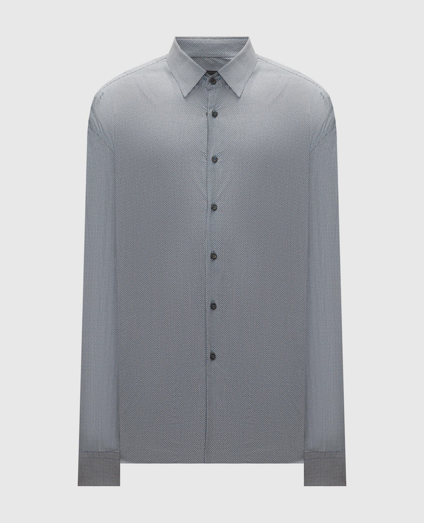 

Синяя рубашка в геометрический узор, Синий, Рубашки