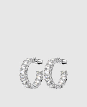 Swarovski Серебристые серьги Matrix с кристаллами 5612673