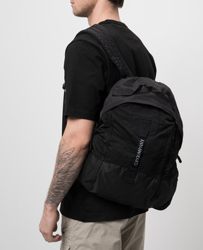 C.P. Company Черный рюкзак с узором логотипа MAC230A005269G