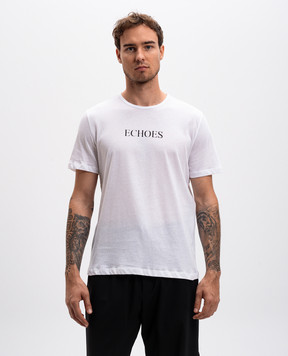 Ann Demeulemeester Белая футболка с принтом Echoes 2402MJTS0236FA206