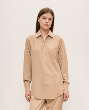 Loro Piana Бежева блуза із шовку FAO0500