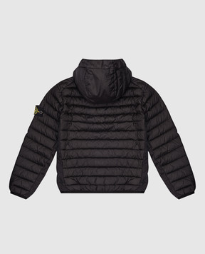 Stone Island Детский черный стеганый пуховик с патчем логотипа K1S164100011S002414