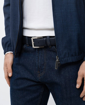 Stefano Ricci Синій шкіряний ремінь з логотипом N352VDA311P