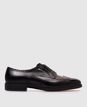 Santoni Черные кожаные броги MGEG19033NEAXNTG
