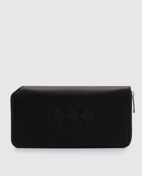 Bottega Veneta Черный кожаный кошелек Tre Zip Around 819387V4IK9