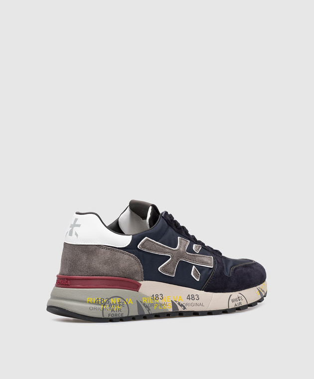 Premiata Синие комбинированные кроссовки Mick с логотипом MICK изображение 3