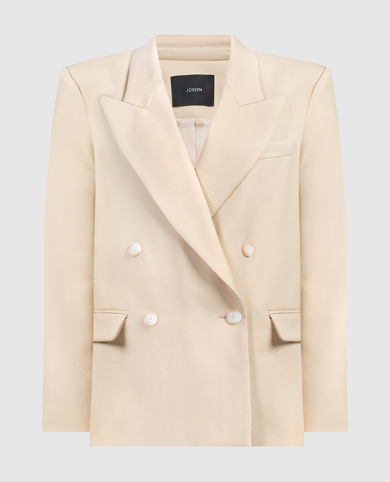 Jaden beige double-breasted wool jacket