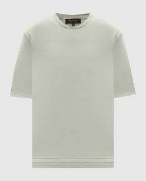Loro Piana Зеленая футболка с вышивкой логотипа монограммы. FAP2879