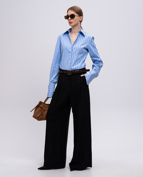 Max Mara Weekend Черные брюки VELIERO с льном VELIERO