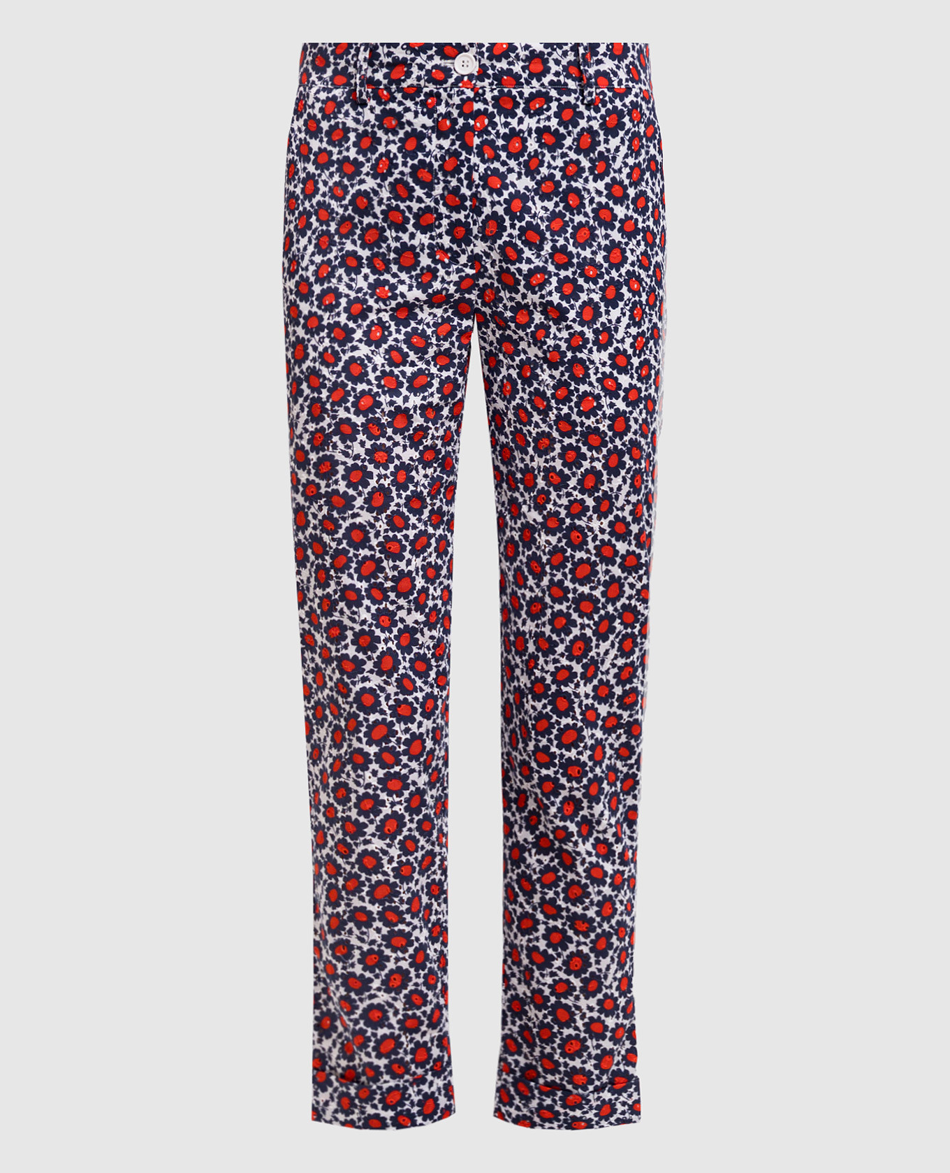 

Брюки в цветочный принт, Разноцветный, Зауженные брюки