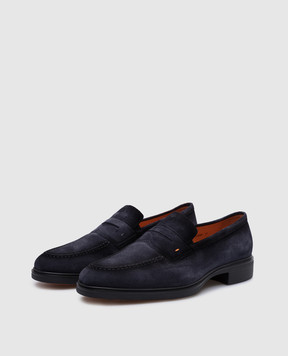 Santoni Сині замшеві лофери Easy MGEG18964NEAXGEX