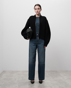 Helmut Lang Синя футболка з вишивкою логотипа O06HW505