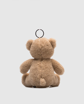 Palm Angels Бежевий брелок Bear in mind з вишивкою монограми логотипа PMNJ011C99MAT001