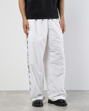Balenciaga Белые спортивные брюки с вышивкой логотипа 768829TNO79m