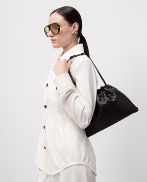 Bottega Veneta Коричневая кожаная сумка-кисет Dustbag 796728V3IV1