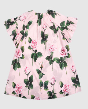 Dolce&Gabbana Детское розовое платье мини в цветочный принт L54DF8HS5TA46