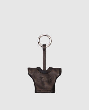 Maison Margiela MM6 Чорний шкіряний брелок у вигляді футболки SA6UA0006P8335