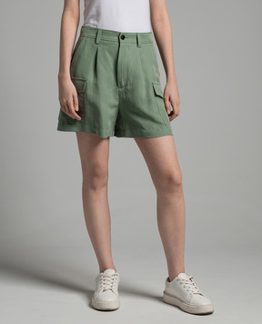 Woolrich Зеленые шорты-карго с льном CFWWSH0036FRUT3043