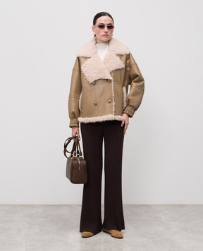 Twinset Бежевая двубортная куртка 252AP2150