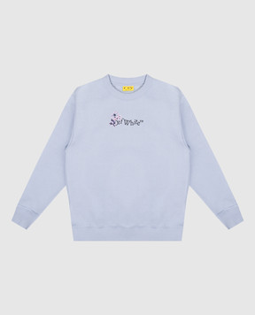 Off-White Детский голубой свитшот с принтом Arrow Flowers OGBA001F24FLE002