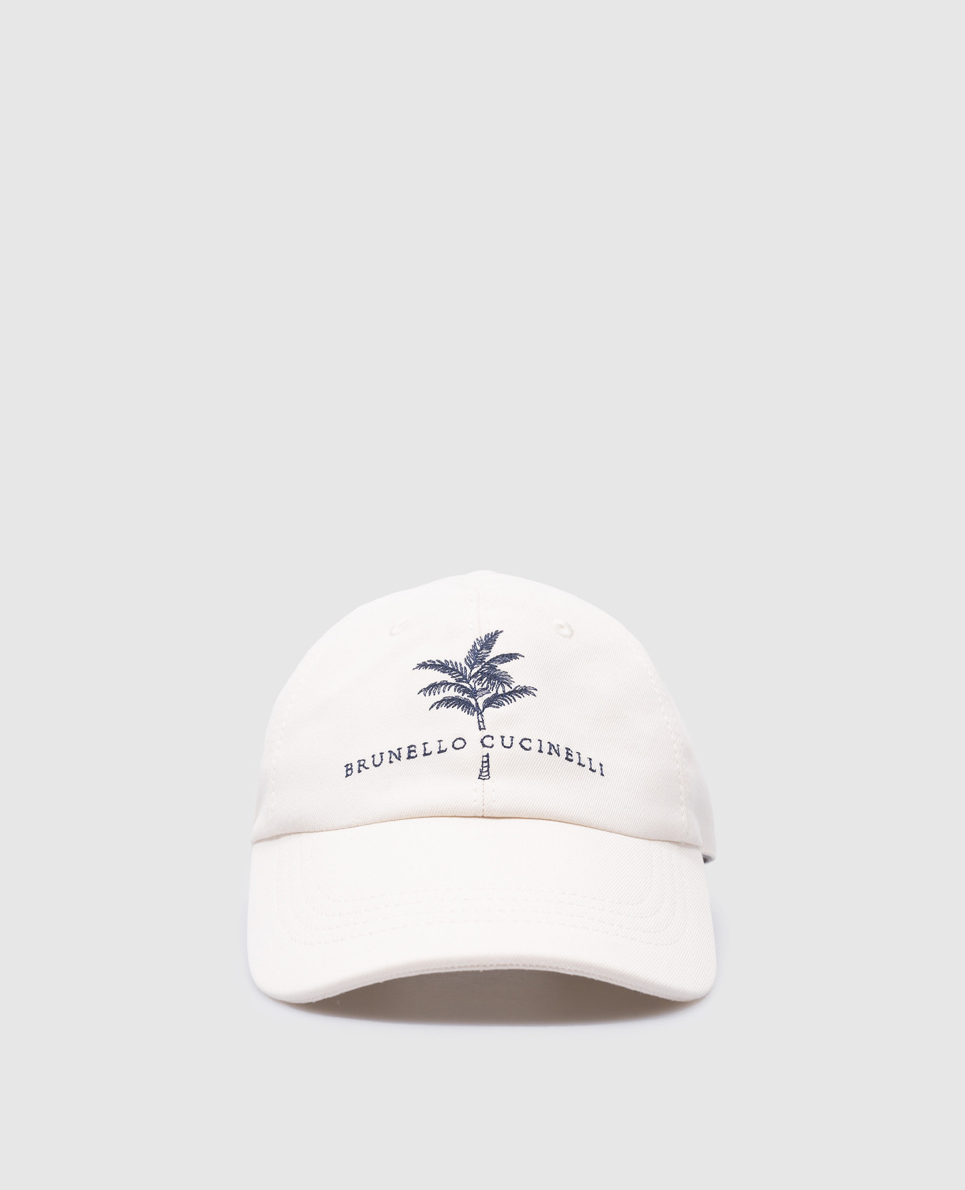 White cap with logo embroidery