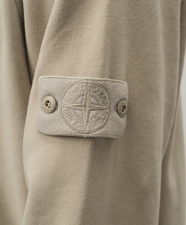 Stone Island Бежевый свитшот с патчем логотипа 8115629F7 изображение 5