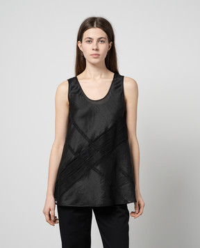 Max Mara Черный топ EBRIDI с кружевом EBRIDI