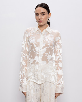 Ermanno Scervino Бежевая блузка с шелком в узор. D462K750YSH