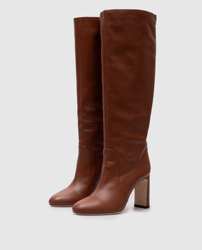 Stuart Weitzman Коричневые кожаные сапоги BABETTE SL545