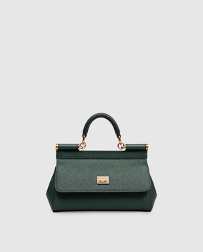 Dolce&Gabbana Зелена шкіряна сумка-міні Sicily з логотипом BB7116B1001