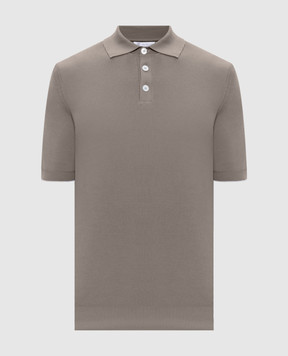 Brunello Cucinelli Поло в рубчик кольору хакі M29400005