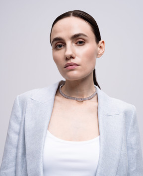 Swarovski Серебристый чокер Matrix с кристаллами 5708936