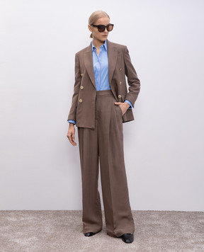 Brunello Cucinelli Блакитна сорочка з ланцюжком моніль M0091MA636