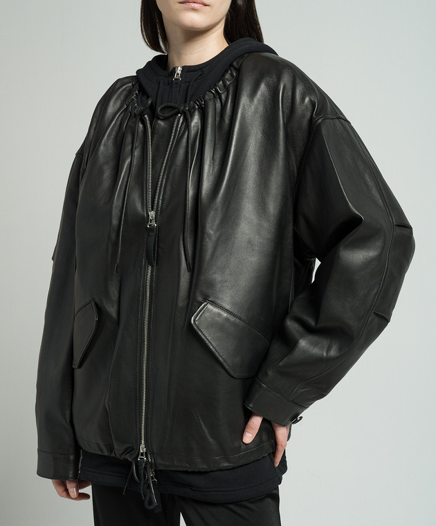 Helmut Lang - Черная кожаная куртка O01HW114 купить в Symbol