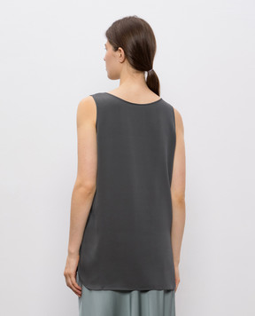Allude Серый топ из шелка 25584002