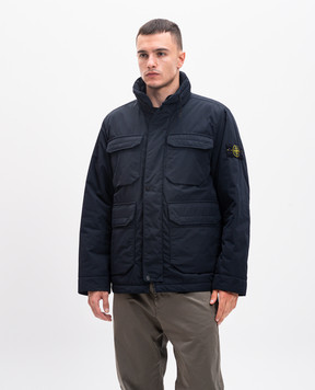 Stone Island Синя куртка з патчем логотипа 811543626