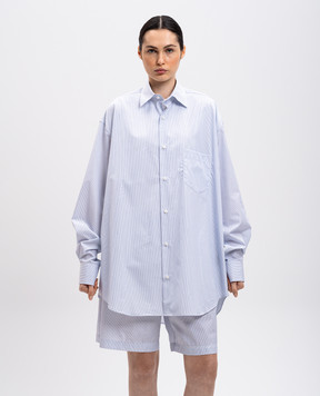 Vetements Белая рубашка в полоску с логотипом UA66SH410N