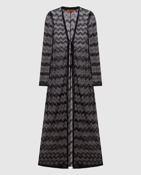 Missoni Черный удлиненный кардиган с люрексом MC25SQ00BR00ZX