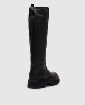 Santoni Чорні шкіряні чоботи Chicboot WSCW71108NERTAIY