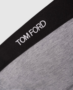 Tom Ford Серые трусики-тонг с логотипом KNJ009JEX011