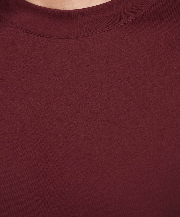 Loro Piana Бордова футболка прямого крою FAM8924 зображення 5