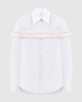 Alexander McQueen Белая рубашка с рюшами 830386QAABC