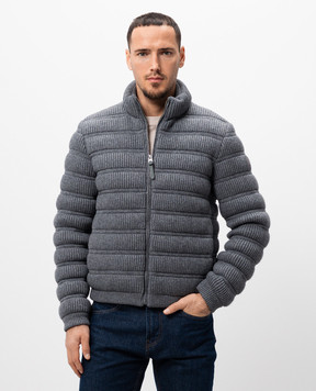 Mackage Серая пуховая куртка CHRISTOPHER из шерсти и кашемира CHRISTOPHER