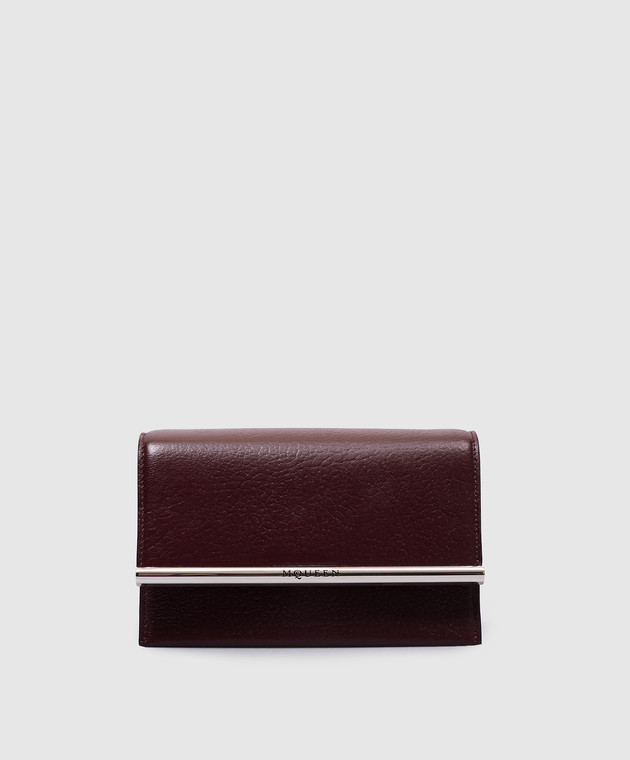Alexander McQueen Бордова шкіряна сумка з гравіюванням логотипа 8133281VDBS
