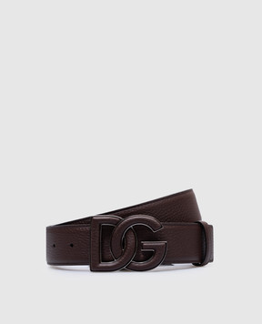 Dolce&Gabbana Коричневый кожаный ремень с логотипом BC4675AT489