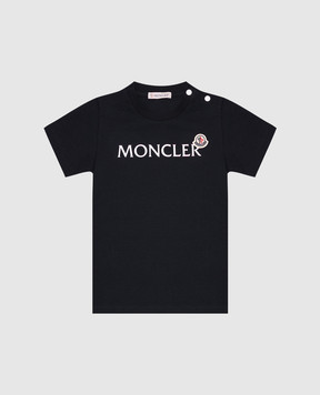 Moncler ENFANT Детская синяя футболка с логотипом K19518C000078790N